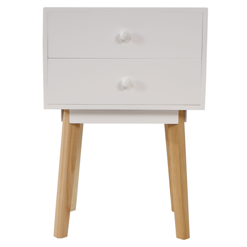 Commode Malmö T271, armoire, table d'appoint, design rétro 59x40x30cm - blanc