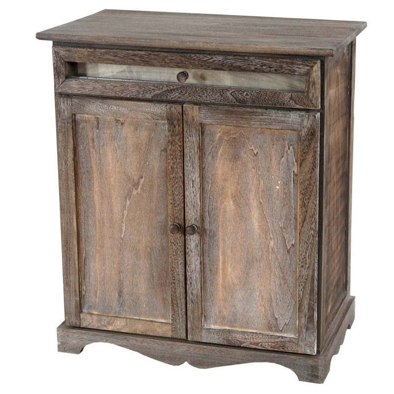 Commode Asti, armoire, tiroir vitrine, style shabby, vintage 77x66x32cm - marron