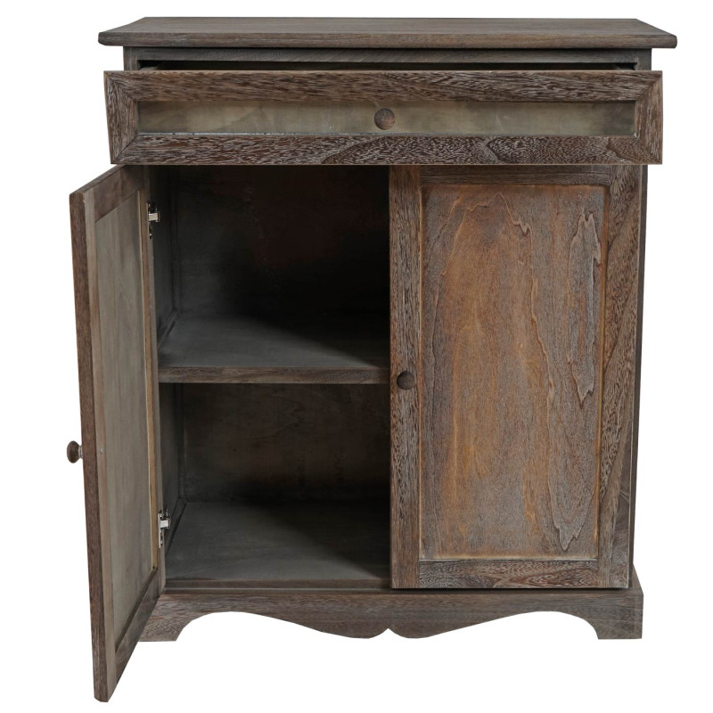 Commode Asti, armoire, tiroir vitrine, style shabby, vintage 77x66x32cm - marron