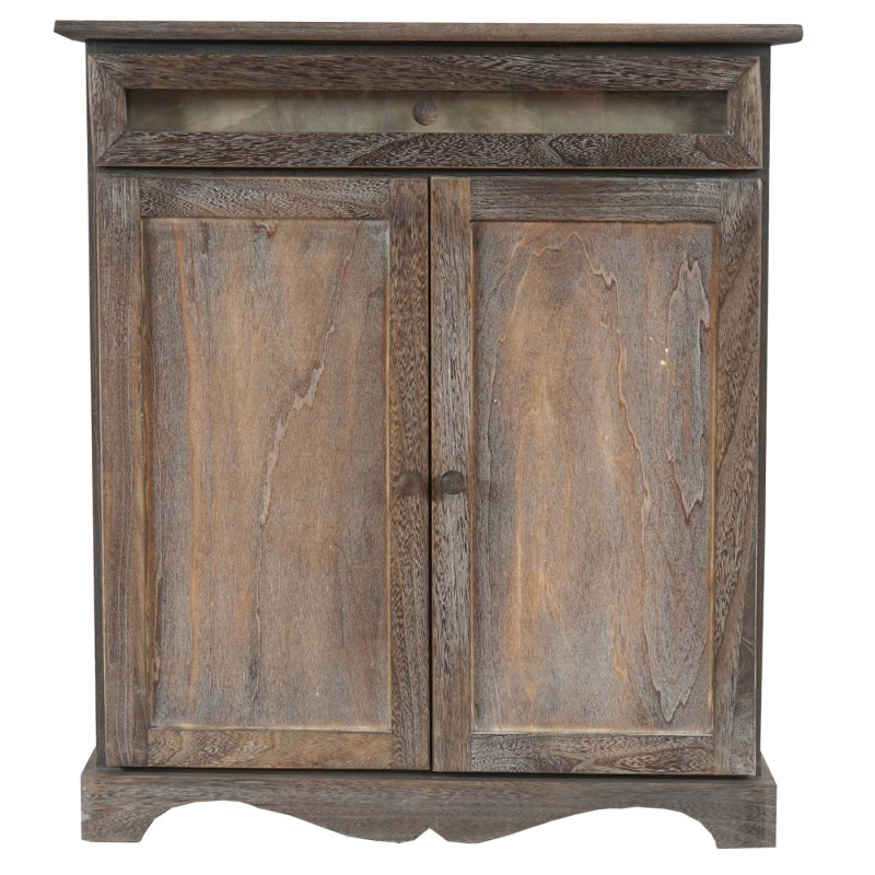 Commode Asti, armoire, tiroir vitrine, style shabby, vintage 77x66x32cm - marron