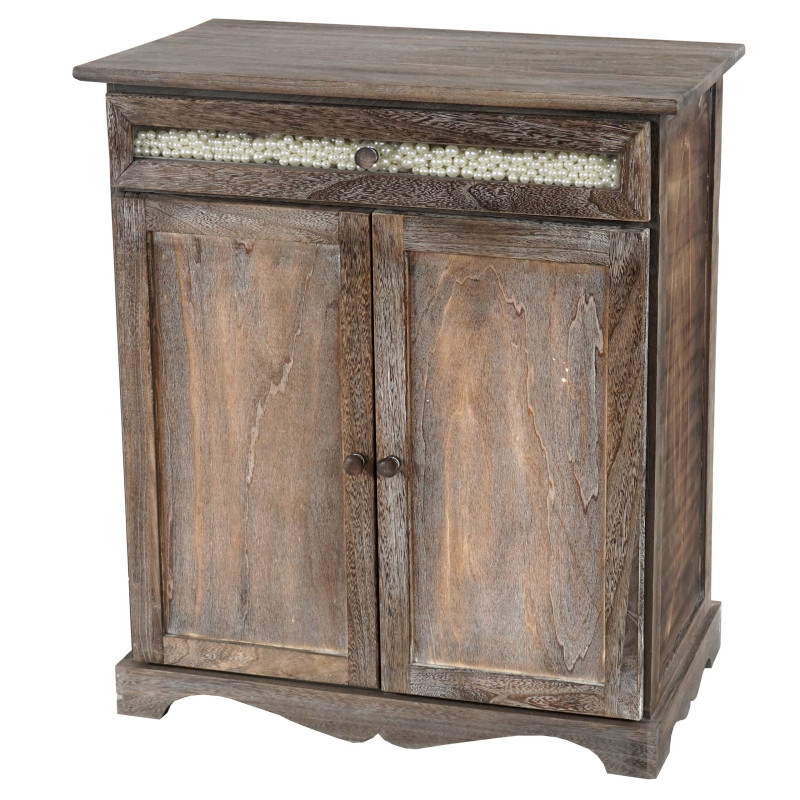 Commode Asti, armoire, tiroir vitrine, style shabby, vintage 77x66x32cm - marron