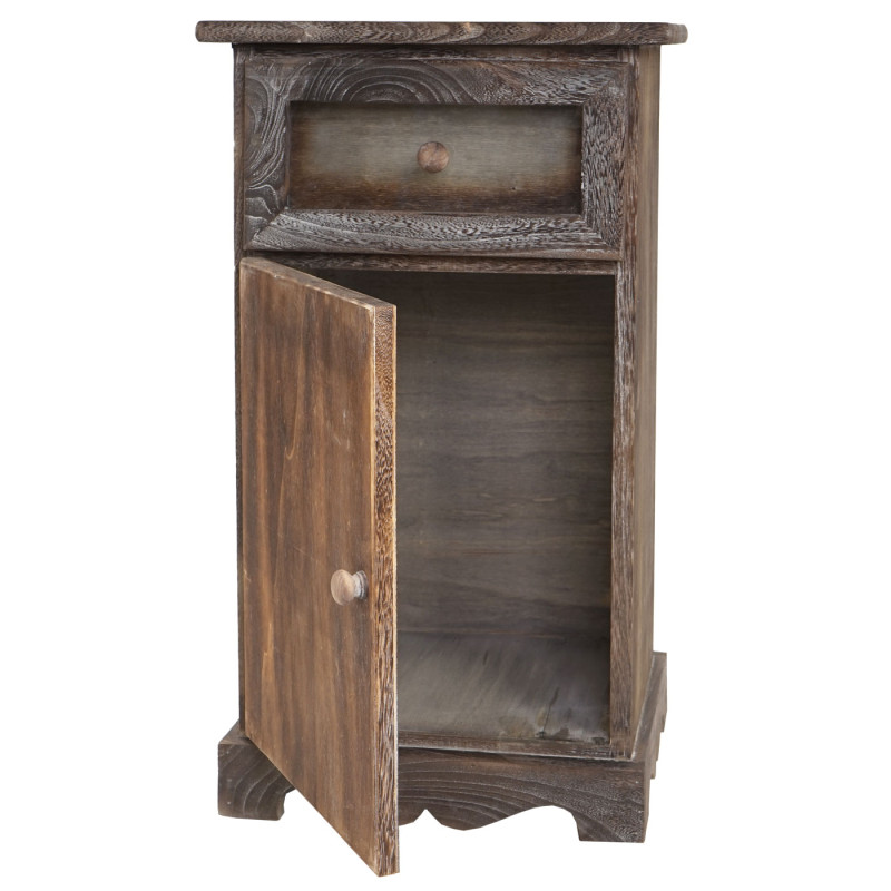 Commode Asti, armoire, tiroir vitrine, style shabby, vintage 63x34x29cm - marron