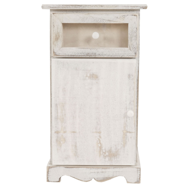 Commode Asti, armoire, tiroir vitrine, style shabby, vintage 63x34x29cm - blanc