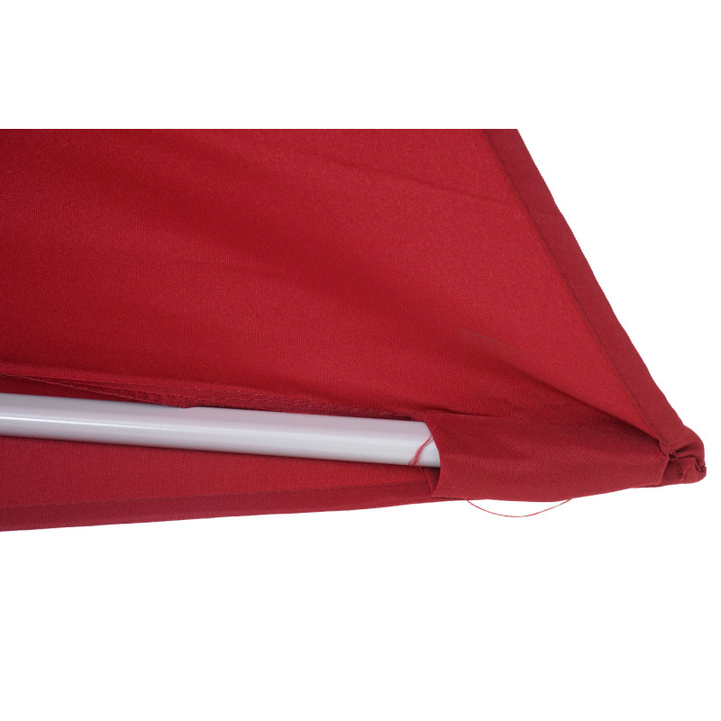Demi-parasol en aluminium Parla, UV 50+ - 300cm bordeaux sans pied