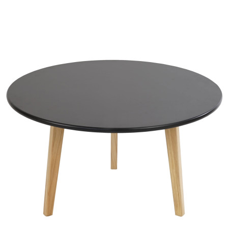 Table basse de salon Malmö T259, table d'appoint, design rétro, 45x80x80cm - noir