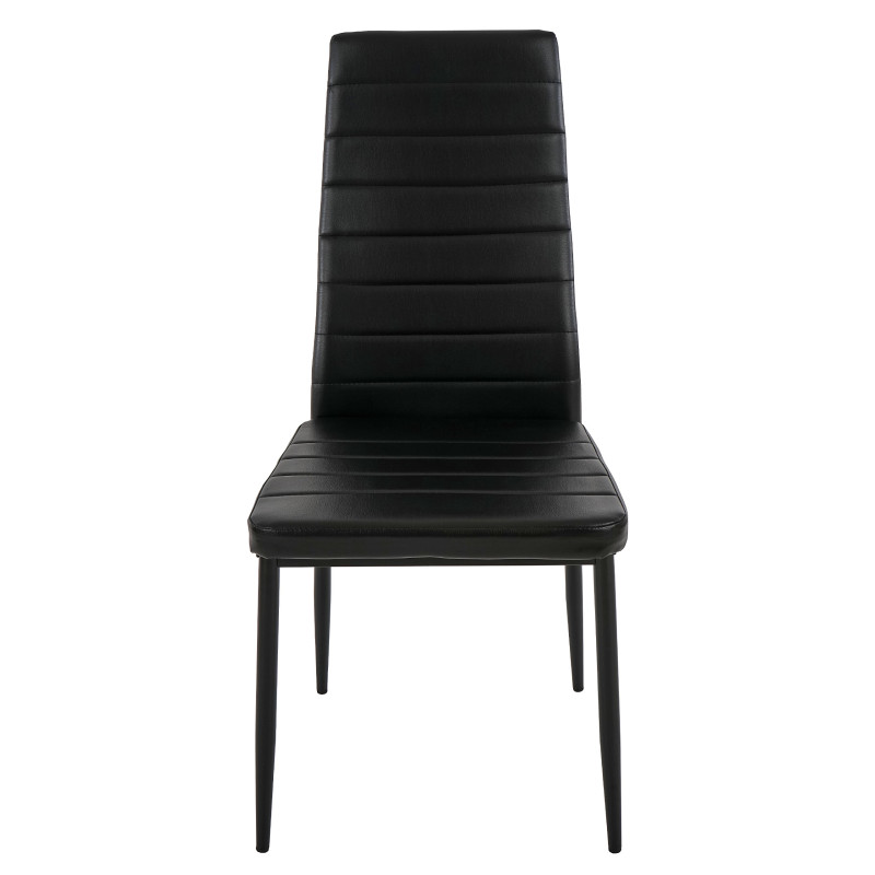 6x chaise de salle à manger Lixa, fauteuil similicuir - noir