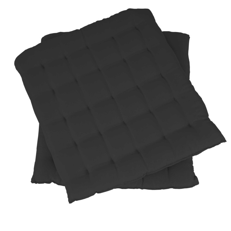 2x coussin Canberra, coussins de chaise, 43x41x3cm - anthracite