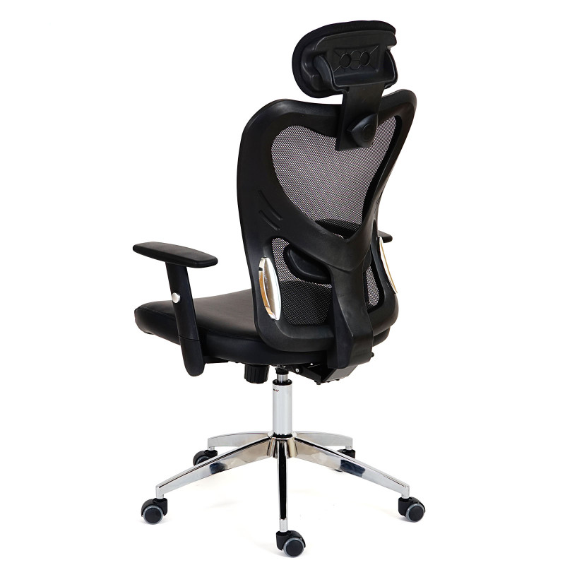 Chaise de bureau Atlanta, fauteuil de direction chaise pivotante chaise de bureau, similicuir - noir