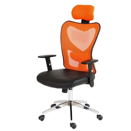 Fauteuil de bureau américain Atlanta, similicuir - orange