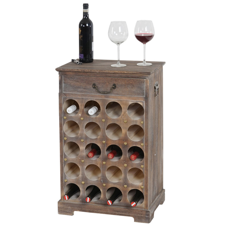 Etagère à vin Lucan pour 20 bouteilles / 76x48x31cm / style Shabby Chic - marron