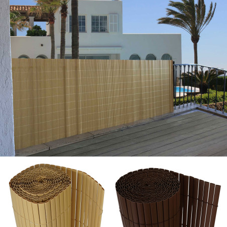 Pare-vue balcon T326, abat-vent, enveloppement pour terrasse / balcon, clôture - nature, 300x150cm