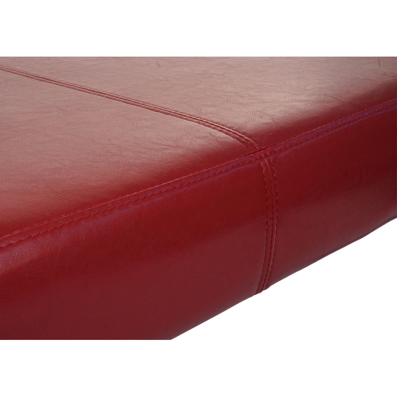 Banquette Banc M37 similicuir - 180x43x49 cm rouge brillant, pieds foncés