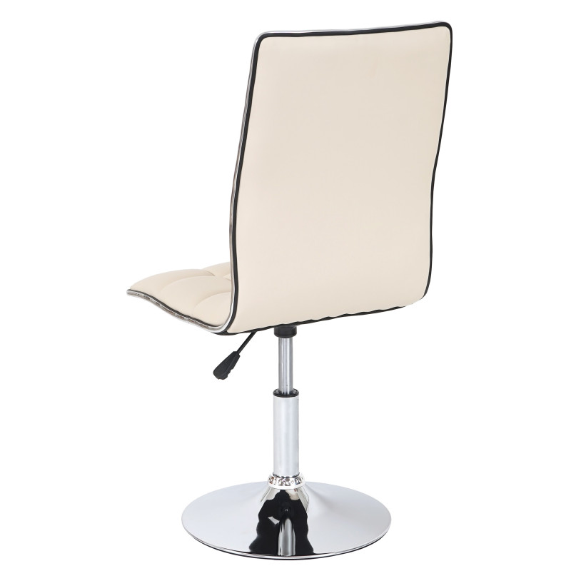 Lot de 6 chaises de séjour ou de salle à manger style rétro, similicuir - crème