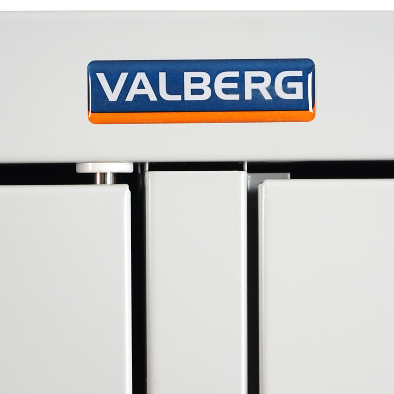 Vestiaire Valberg T335, coffre-fort en métal / acier, 8 casiers, 183x58x50cm - gris
