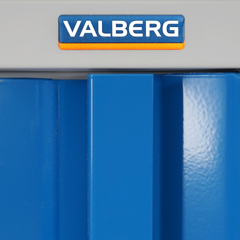 Meuble-classeur Valberg T331, placard de bureau en métal / acier, 2 portes 140x92x37cm - bleu