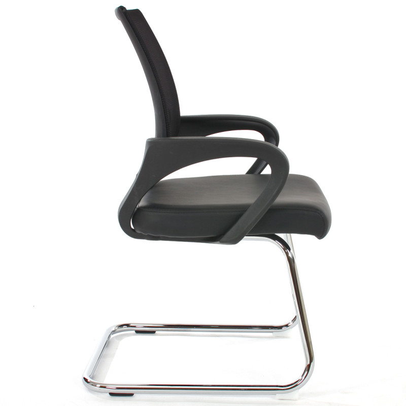 Lot de 2 chaises de conférence / chaise visiteurs Ancona, simili-cuir - noir