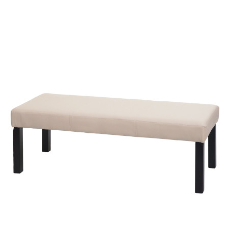 Banquette Banc M37 similicuir - 120x43x49 cm crème, pieds foncés