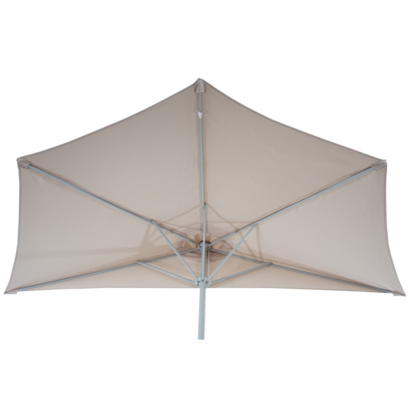 Demi-parasol Parla pour balcon ou terrasse, IP 50+, 285cm - crème avec pied