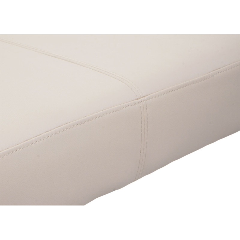 Banquette Banc M37 similicuir - 120x43x49 cm crème, pieds foncés