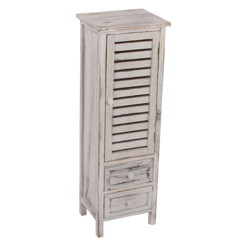 Commode / armoire, 2 tiroirs, 30x25x90cm, shabby, vintage, blanc