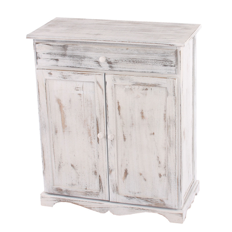 Commode / table d'appoint / armoire, 66x33x78cm, shabby, vintage, blanc