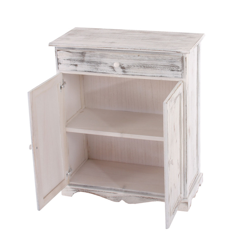 Commode / table d'appoint / armoire, 66x33x78cm, shabby, vintage, blanc