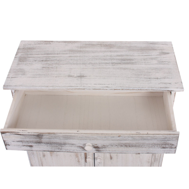 Commode / table d'appoint / armoire, 66x33x78cm, shabby, vintage, blanc