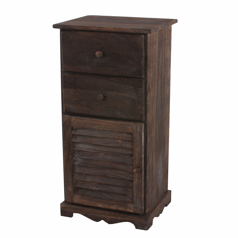 Commode / armoire, 2 tiroirs, 1 porte, 40x32x80cm, shabby, vintage, marron