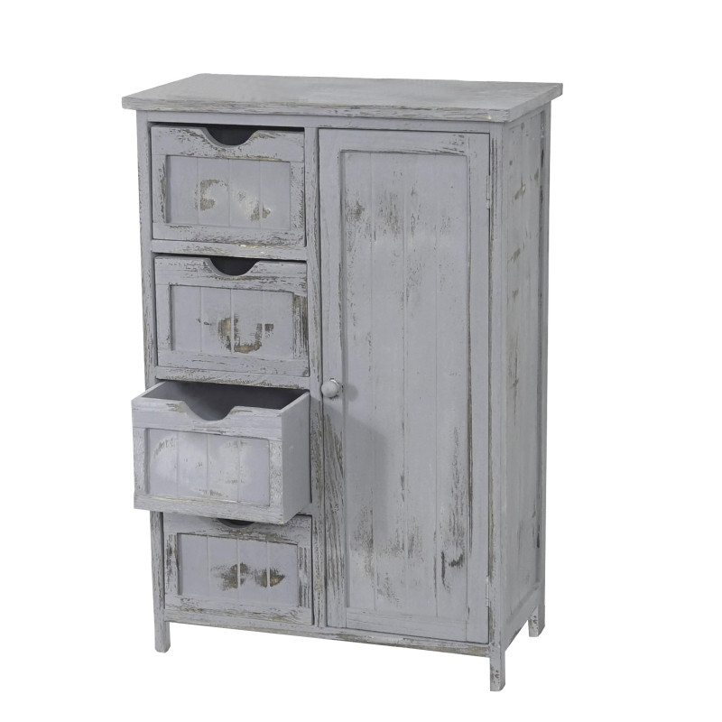 Commode / armoire, 82x55x30cm, shabby chic, vintage - gris