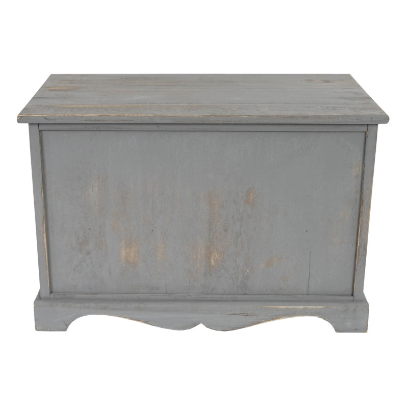 Commode / banc, 2 paniers, 2 tiroirs, 62x33x42cm, shabby, vintage, gris