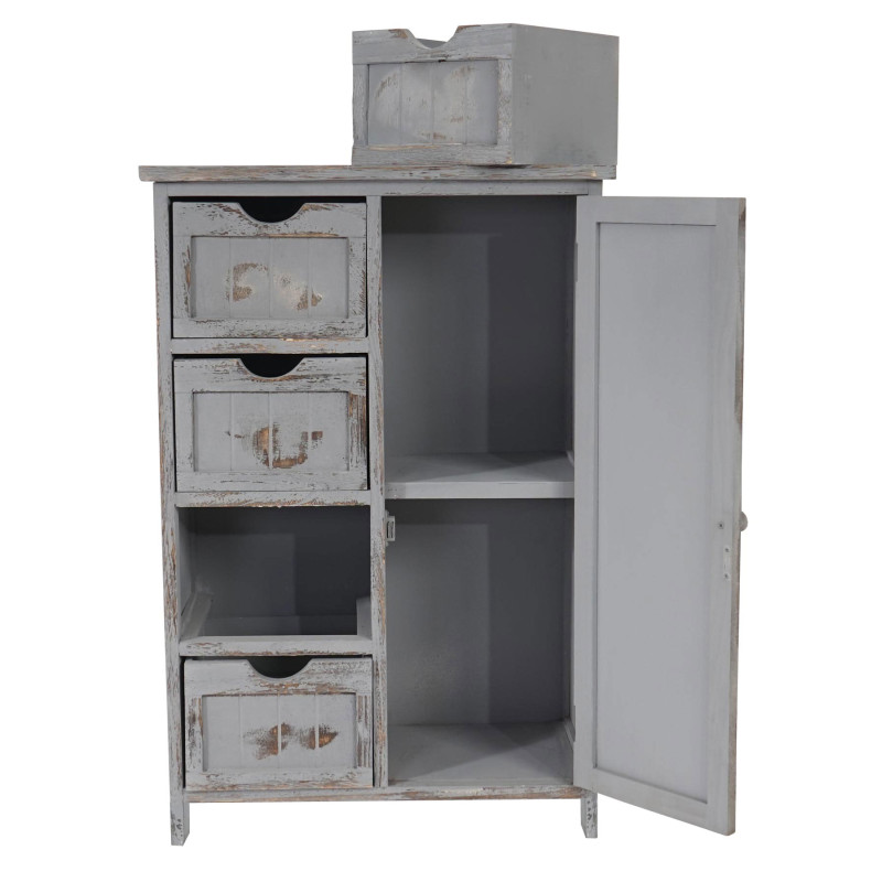 Commode / armoire, 82x55x30cm, shabby chic, vintage - gris