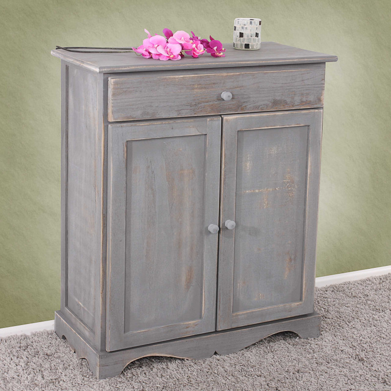 Commode / table d'appoint / armoire, 66x33x78cm, shabby, vintage, gris