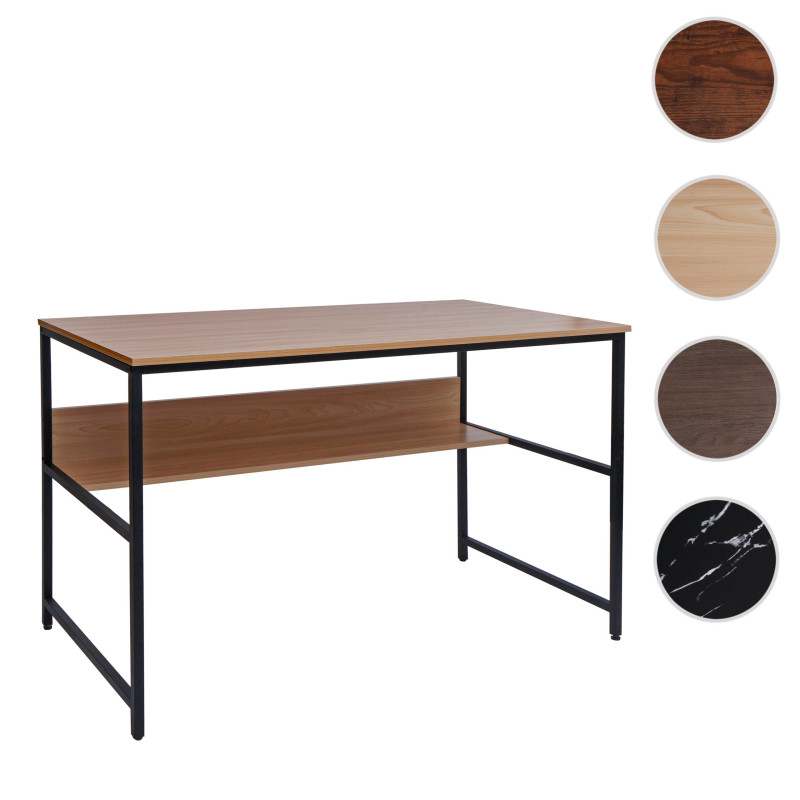 Bureau table d'ordinateur table de travail table de rangement, métal MDF 120x60cm - brun