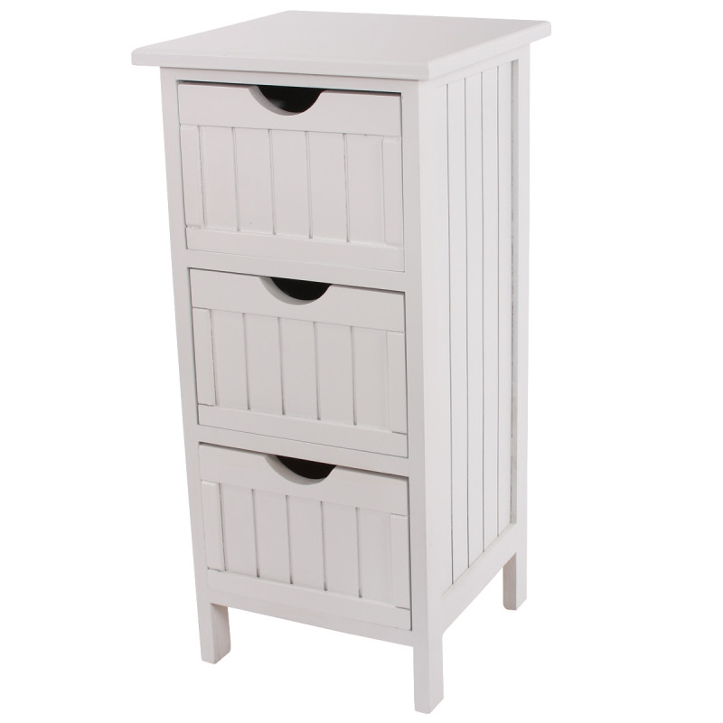 Commode Lausanne, blanc - 3 tiroirs