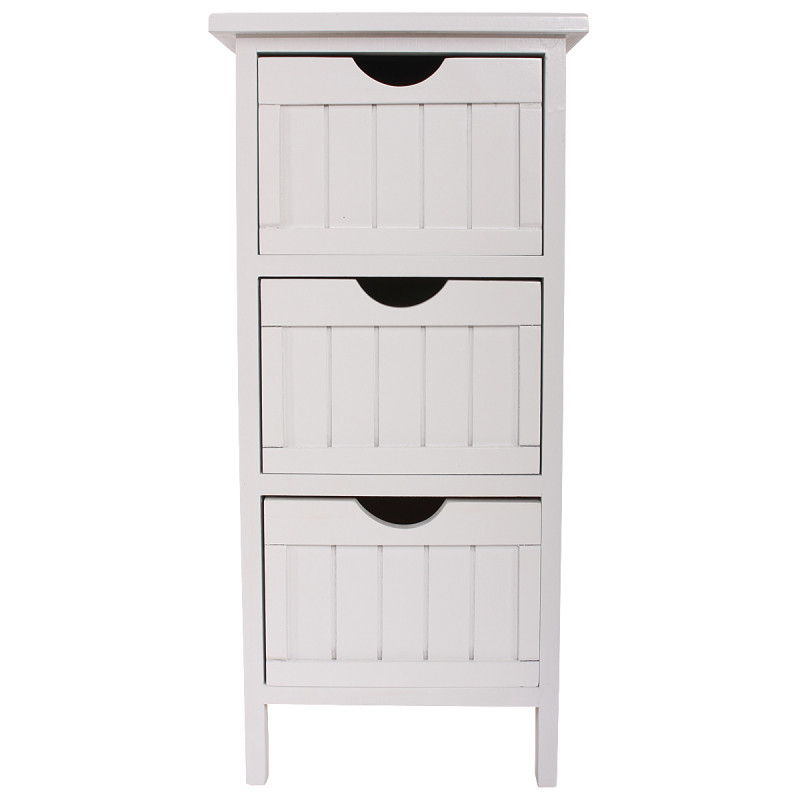 Commode Lausanne, blanc - 3 tiroirs