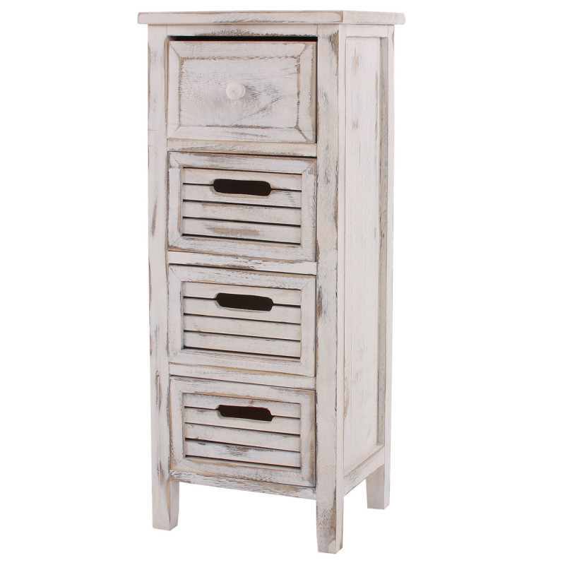 Commode / table d'appoint / armoire, 4 tiroirs, 30x25x74cm, shabby, vintage, blanc