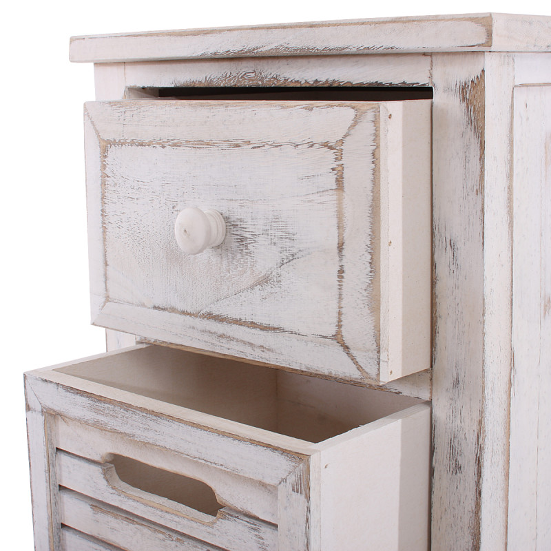 Commode / table d'appoint / armoire, 4 tiroirs, 30x25x74cm, shabby, vintage, blanc