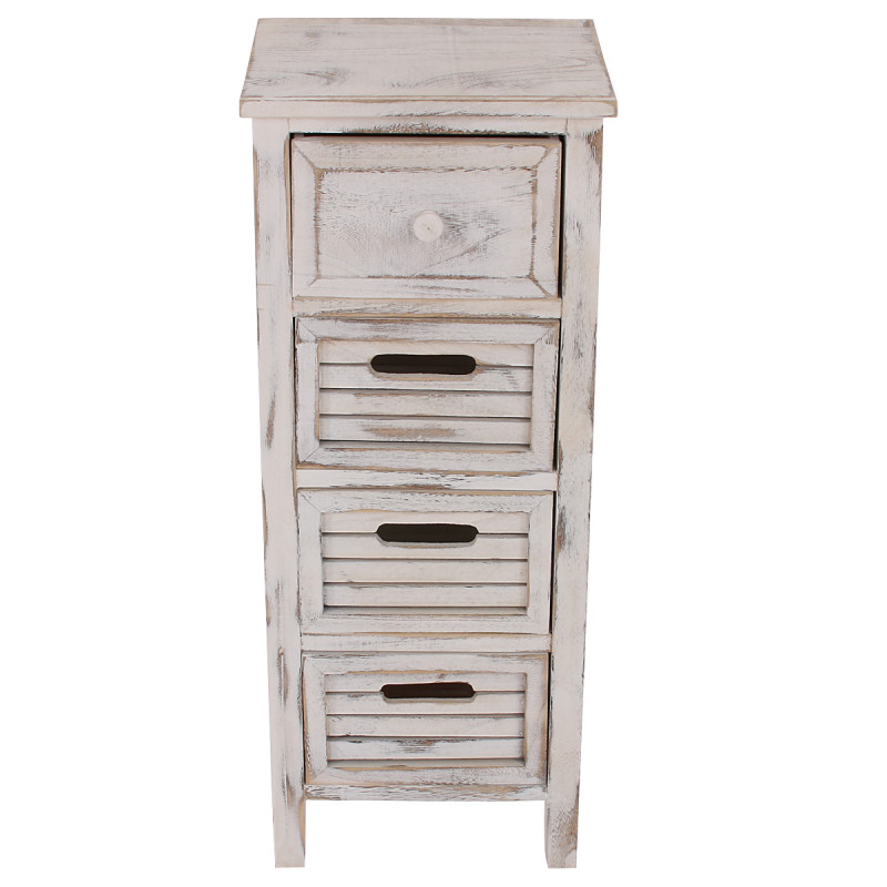 Commode / table d'appoint / armoire, 4 tiroirs, 30x25x74cm, shabby, vintage, blanc