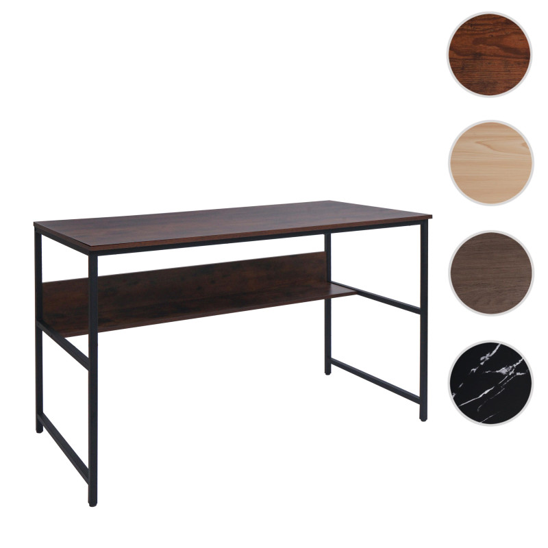 Bureau table d'ordinateur table de travail table de rangement, métal MDF 120x60cm - brun