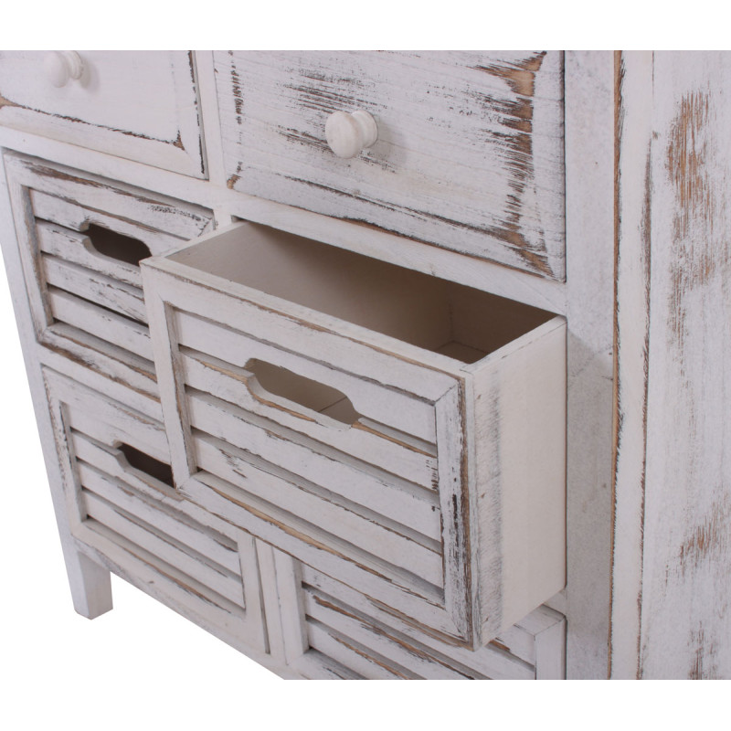 Commode / table d'appoint / armoire, 6 tiroirs, 60x30x60cm, shabby, vintage, blanc