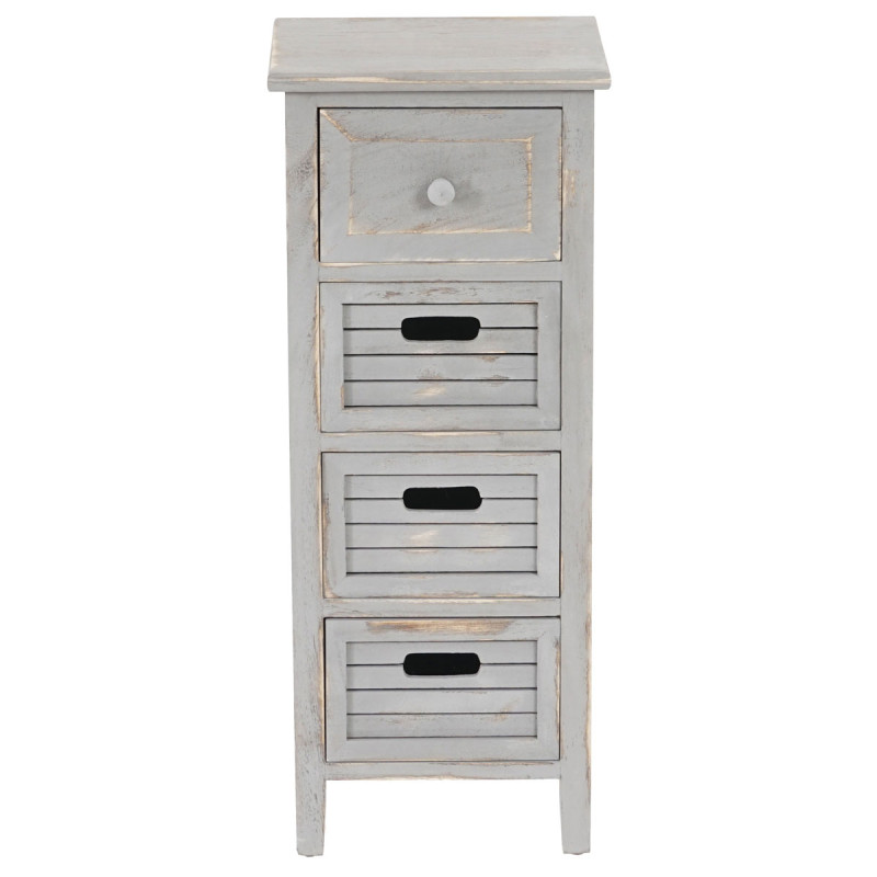 Commode / table d'appoint / armoire, 4 tiroirs, 30x25x74cm, shabby, vintage, gris