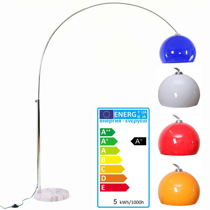 LED lampe arquée LOUNGE DEAL II, lampadaire, chrome, 5W-LED, CE A+ - blanc, 180cm