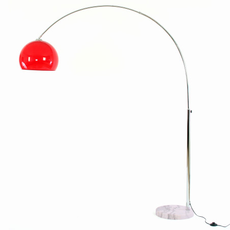 LED lampe arquée LOUNGE DEAL II, lampadaire, chrome, 5W-LED, CE A+ - rouge, 180cm