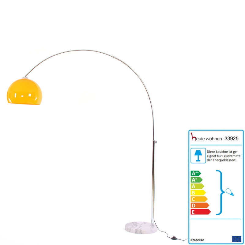 LED lampe arquée LOUNGE DEAL II, lampadaire, chrome, 5W-LED, CE A+ - orange, 180cm