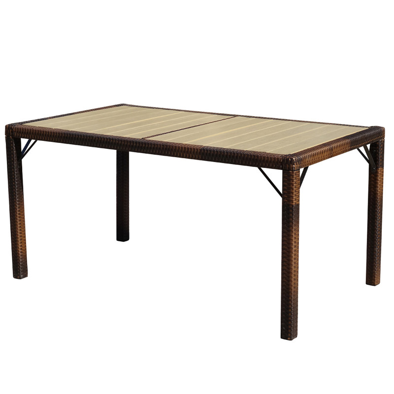 Table de jardin Ariana polyrotin, WPC bois composite-marron