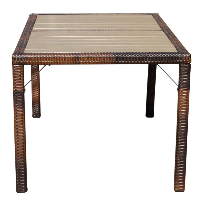 Table de jardin Ariana polyrotin, WPC bois composite-marron