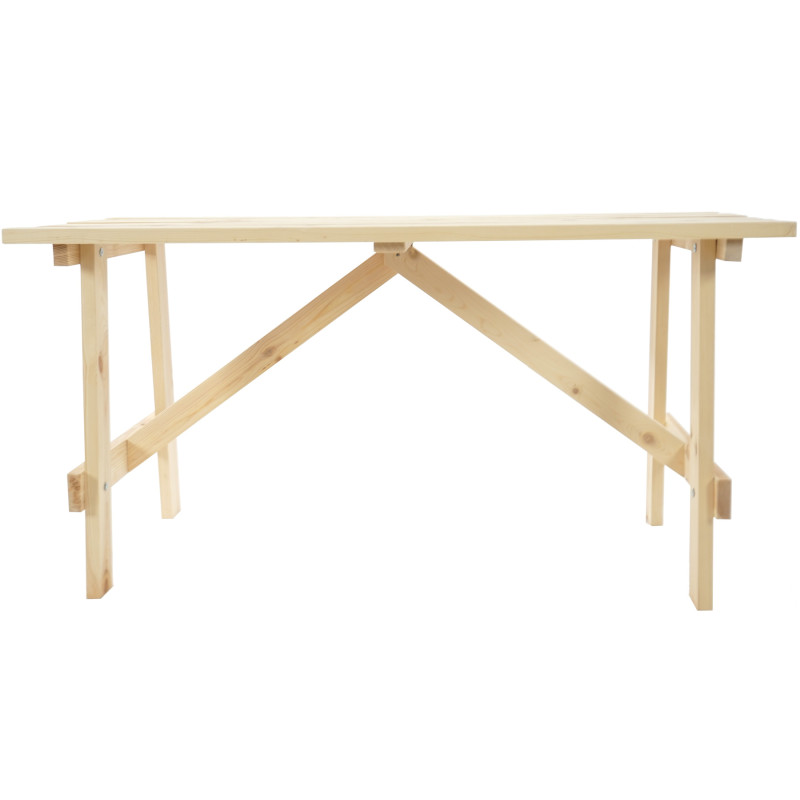 Table de jardin Oslo, table en bois, qualité de brasserie, 148x70 cm bois massif - nature