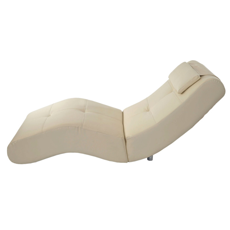 Chaise longue fauteuil lounge Livorno II, similicuir - cr?me