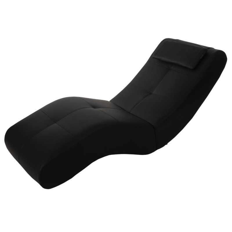 Chaise longue fauteuil lounge Livorno II, similicuir - noir