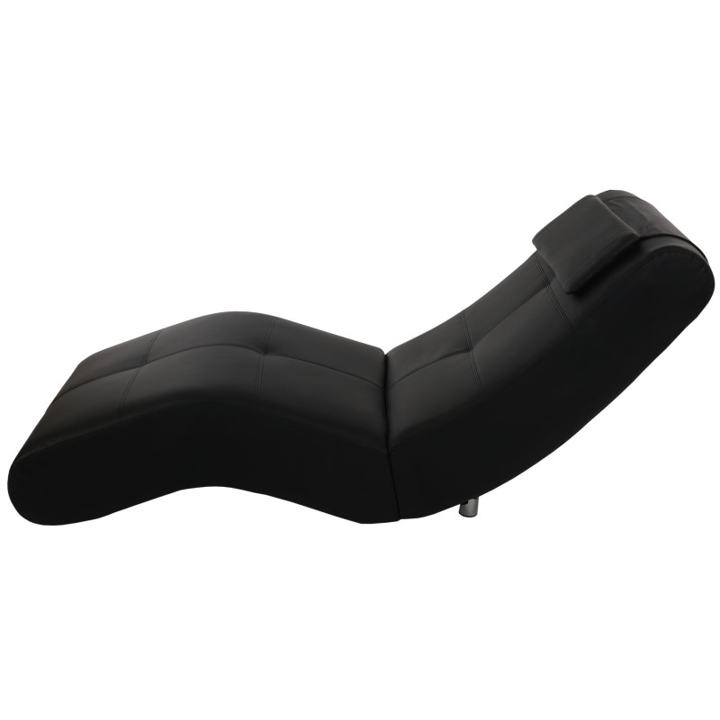 Chaise longue fauteuil lounge Livorno II, similicuir - noir